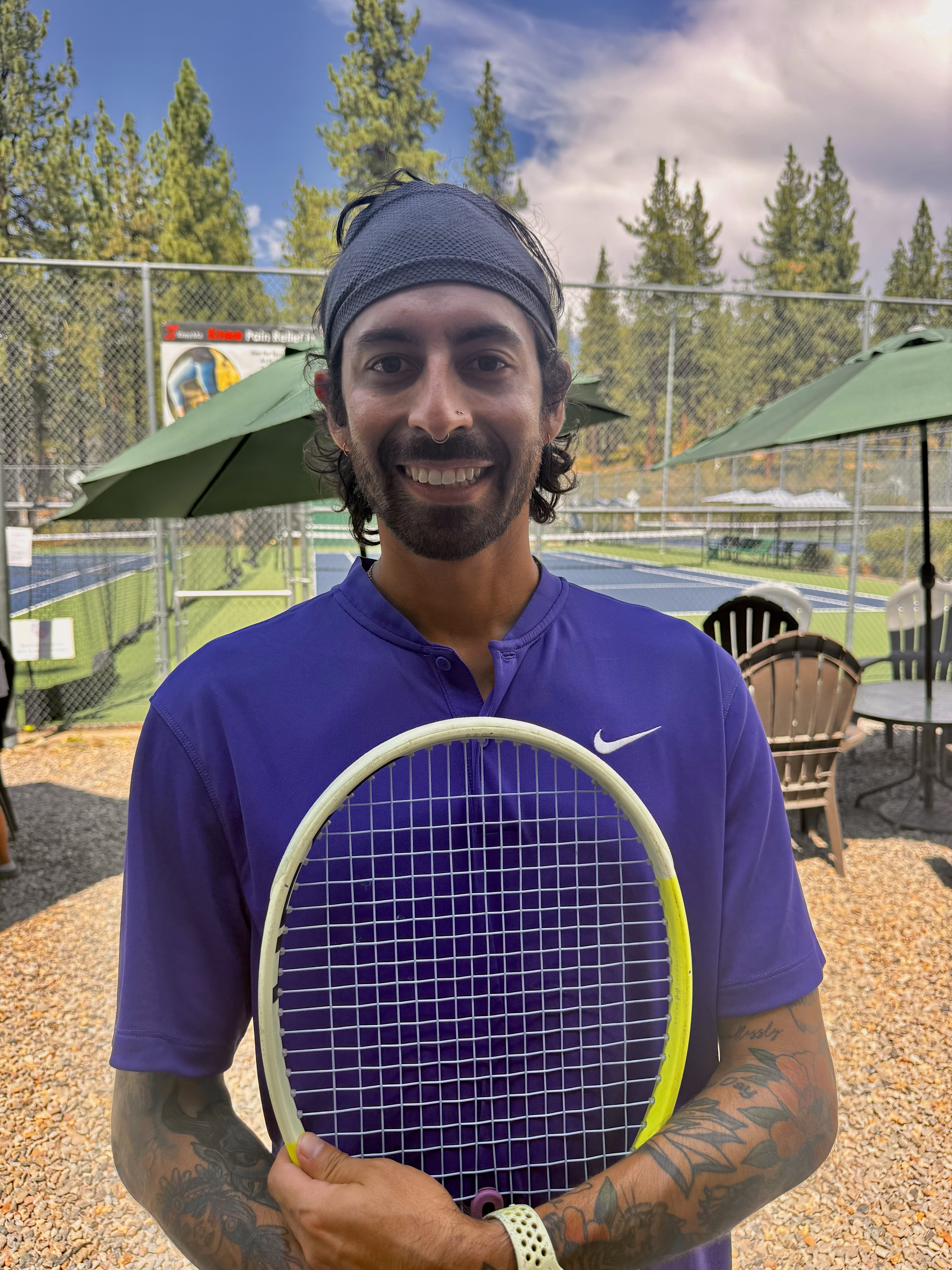 Coach Aaron on court at Lake Tahoe